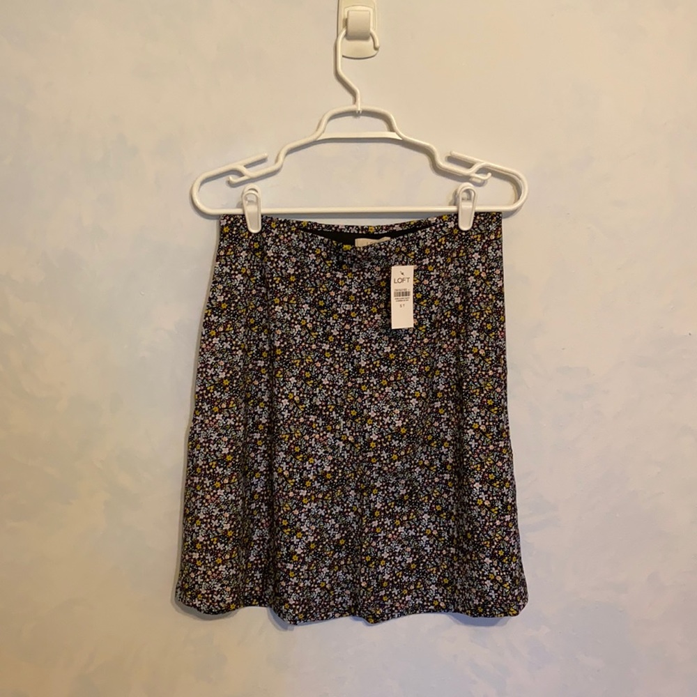 Loft Floral Skirt Small Tall